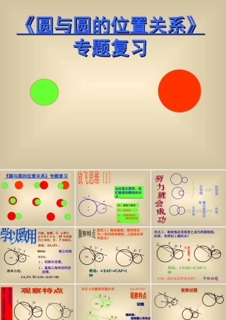 圆与圆的位置关系专题复习 圆与圆的位置关系专题复习课件 圆与圆的位置关系专题复习课件