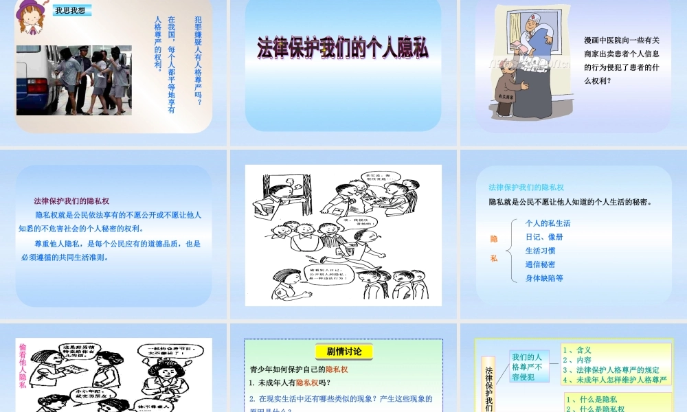 八年级政治上册 第8课第2框法律保护我们的人格尊严课件 山东人民版 课件