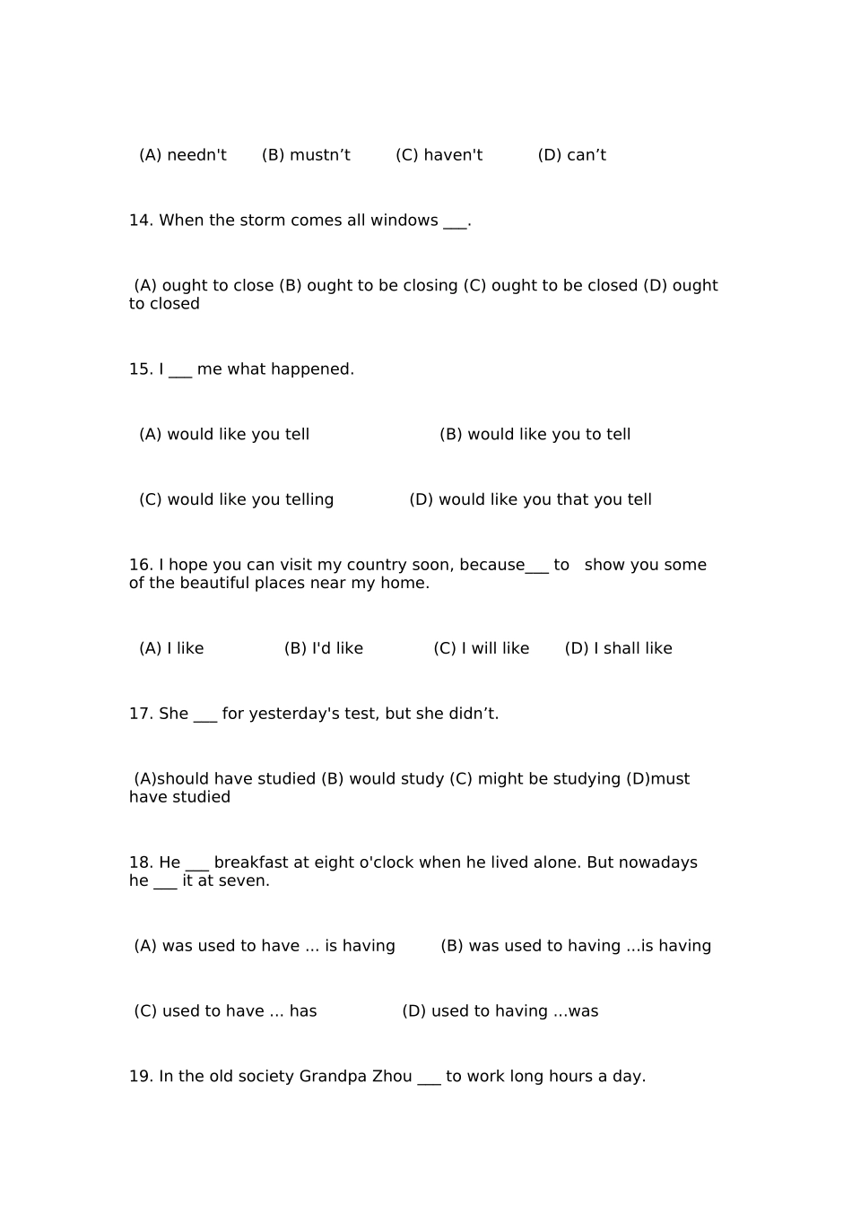 情态动词练习题_第3页