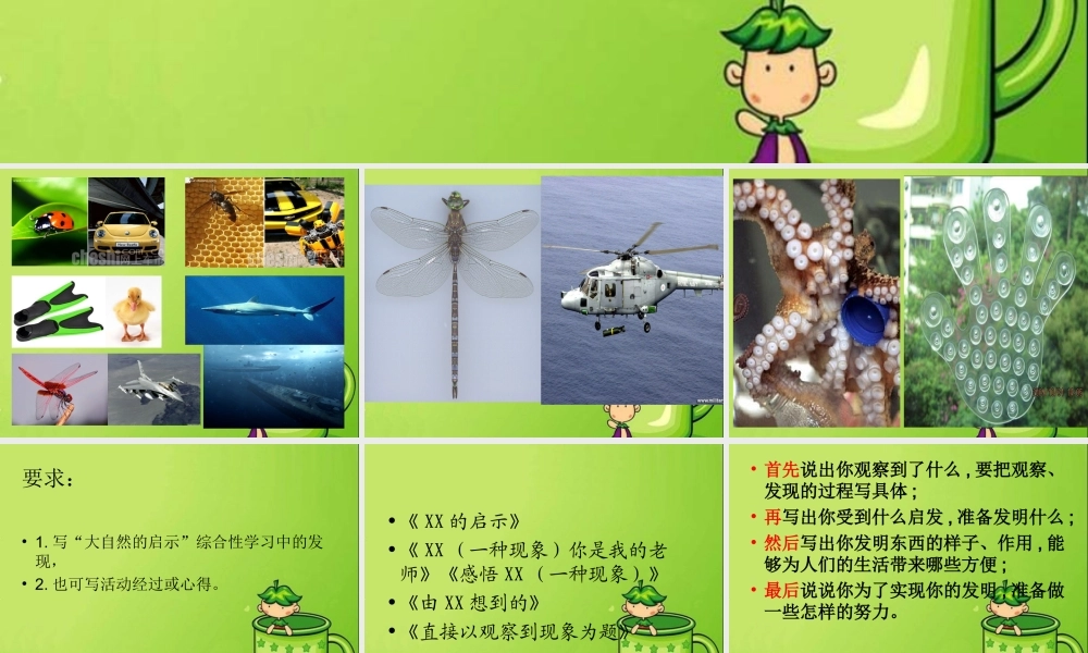 四年级下册三单元习作：大自然的启示