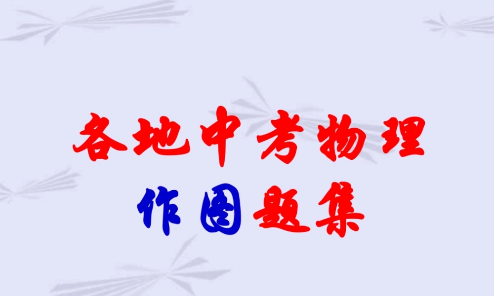 新课标各地中考物理作图题集 试题