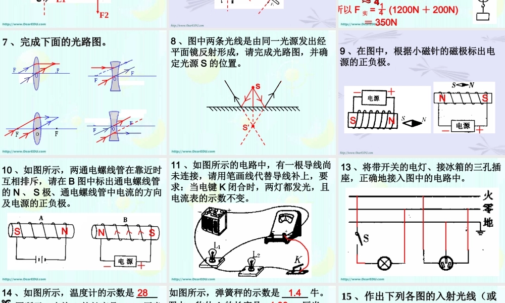 新课标各地中考物理作图题集 试题