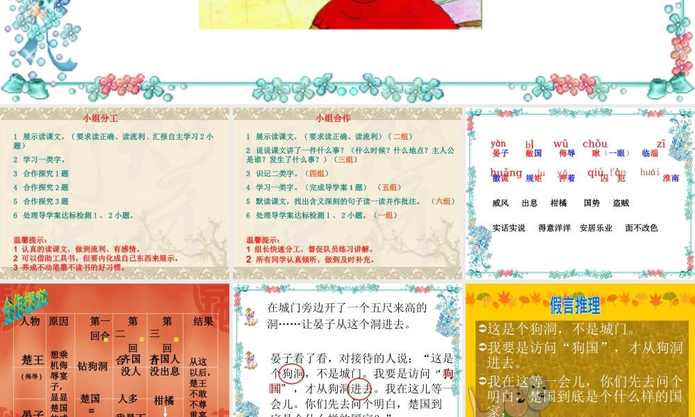 晏子使楚课件页