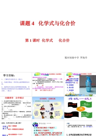 新人教九年级上化学化学式与化合价课件
