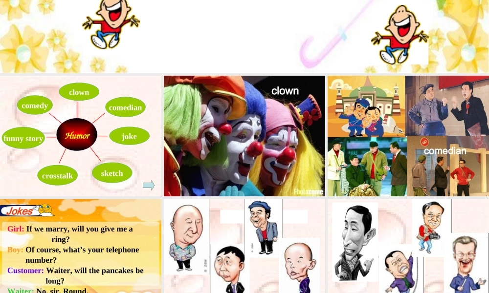 人教版高一英语Unitumour warming-up speaking and listening 课件