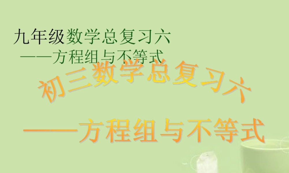 九年级数学总复习(方程组与不等式组)课件