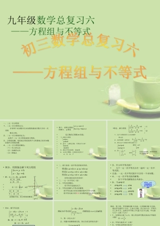 九年级数学总复习(方程组与不等式组)课件