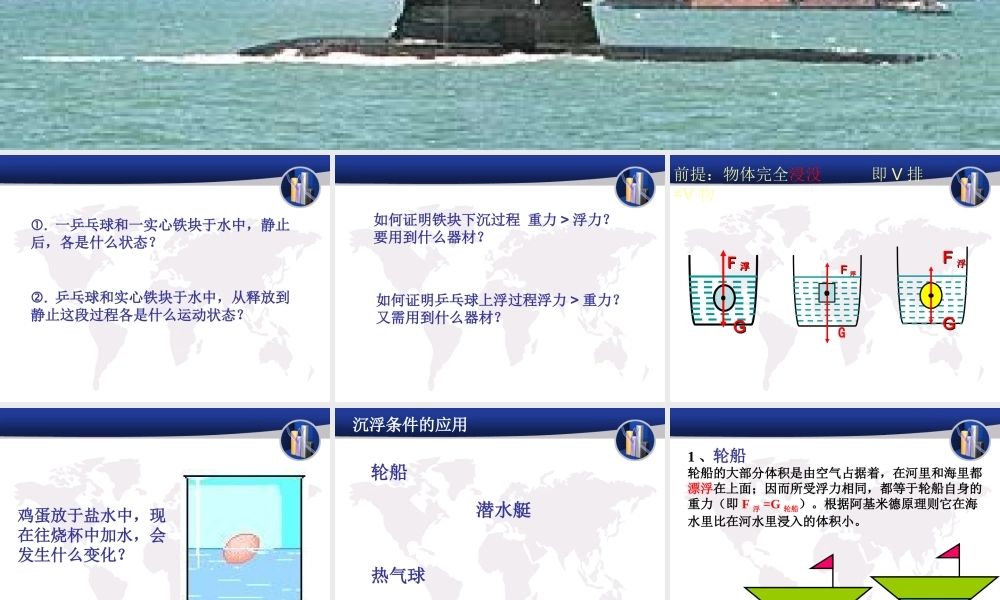 《物体的沉浮条件及应用》参考课件2