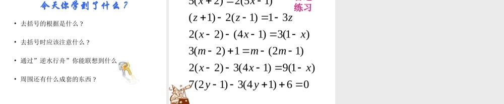 一元一次方程的解法3----去括号