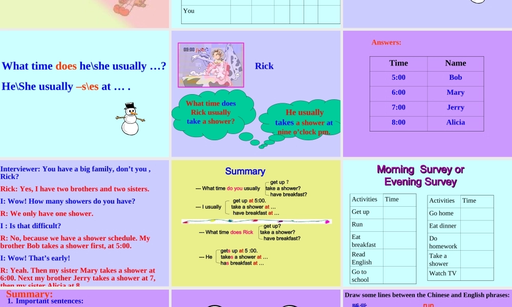 新目标七年级上册Unit11Whattimedoyougotoschool单元整体课件