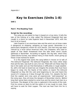 《全新版大学英语第四册综合教程练习答案及课文译文》