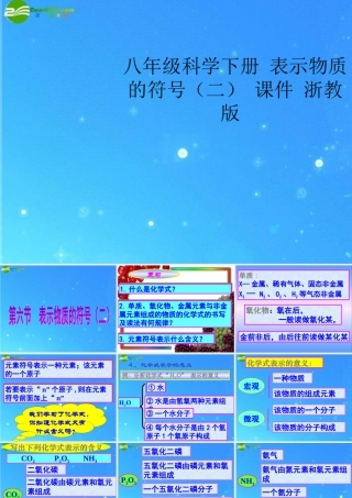 八年级科学下册 表示物质的符号(二) 课件 浙教版 课件