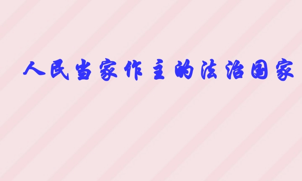 人民当家作主的法治国家课件示例一 课件