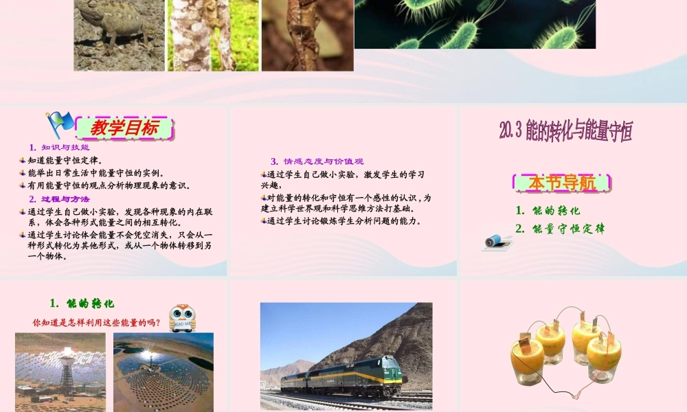 九年级物理下册  能的转化与能量守恒课件 (新版)粤教沪版 课件