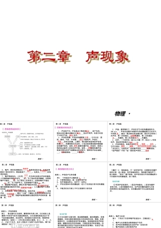 【复习全案人教通用】2013-2014学年八年级物理上册：第二章　声现象课件（26PPT，回眸教材析知识+典例精析+实战演习）