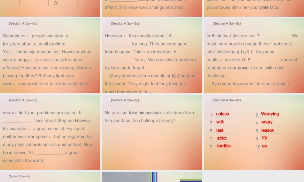 九年级英语全册 Unit 11 Sad movies make me cry Tuesday复现式周周练课件 (新版)人教新目标版 课件