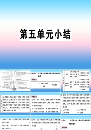 九年级历史下册 第五单元 冷战和美苏对峙的世界小结习题课件 新人教版 课件