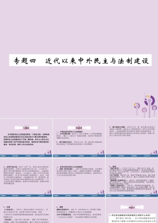 中考历史总复习 第二编 热点专题突破 专题4 近代以来中外民主与法制建设课件