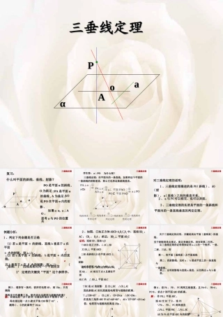 三垂线定理3 高二立体几何直线和平面垂直ppt课件大全一 高二立体几何直线和平面垂直ppt课件大全一
