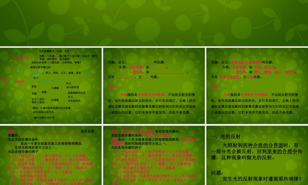 八年级物理上册 第二章 光现象复习课件3 新人教版 课件