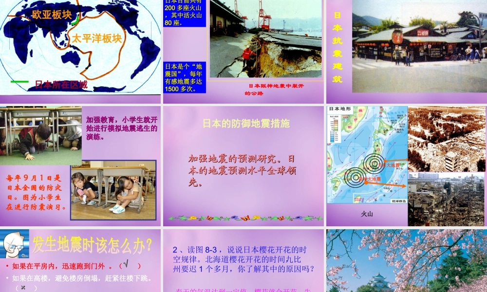 中学七年级地理下册 8.1 日本课件 湘教版 课件