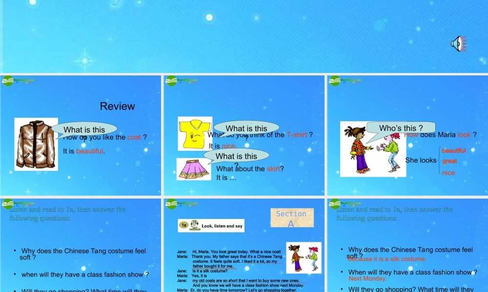 八年级英语下册 Unit 8 Our Clothes Topic 1课件1 仁爱版 课件