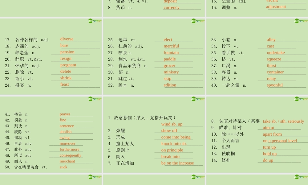 广东省高三英语第一轮总复习 Module8 Unit24 Society(1)课件 北师大版 新课标 课件