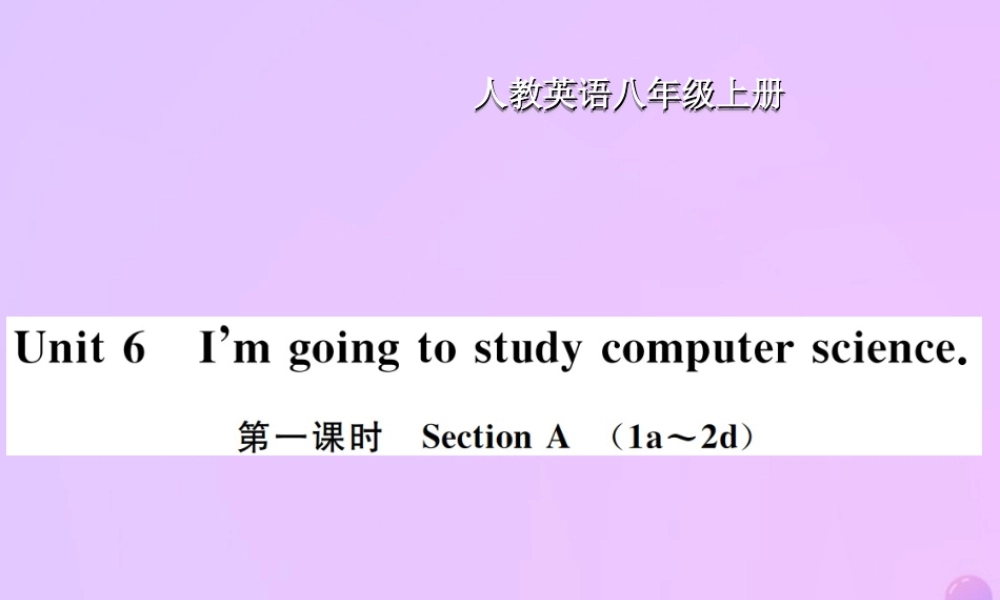 八年级英语上册 Unit 6 I am going to study computer science(第1课时)Section A习题课件 (新版)人教新目标版 课件