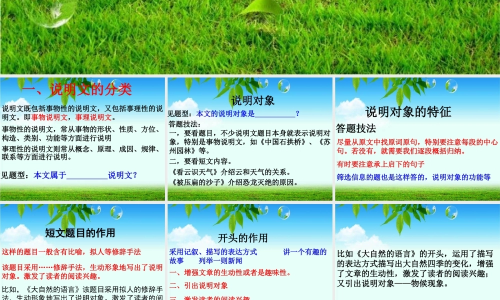 说明文解题技巧