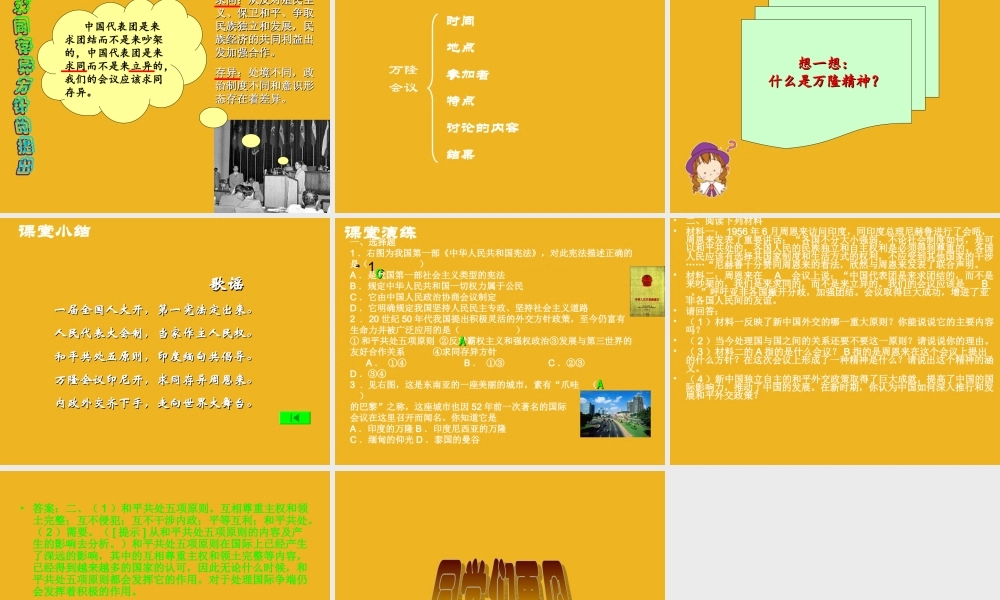 八年级历史下册 第3课(新中国的内政与外交)课件3 北师大版 课件