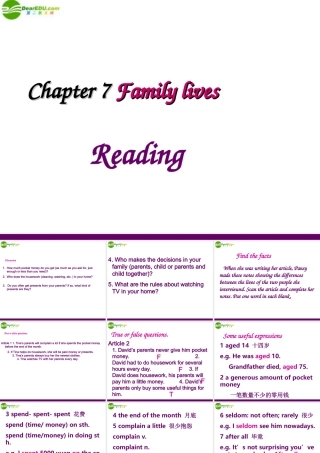 八年级英语下册 Chapter 7 Family lives Reading课件 牛津深圳版 课件