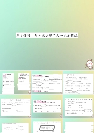 八年级数学上册 第五章 二元一次方程组 5.2 求解二元一次方程组(2)习题课件 (新版)北师大版 课件