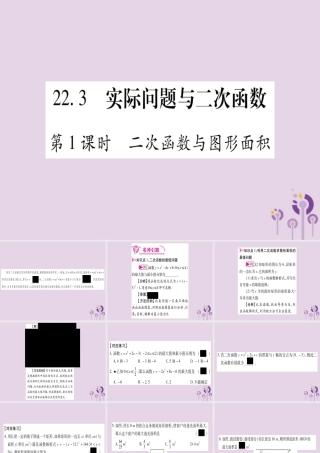 九年级数学上册 第二十二章 二次函数 223 实际问题与二次函数 第1课时 作业课件 (新版)新人教版 课件