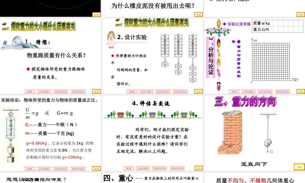 九年级物理第十三章 力和机械第二节 重力教学课件人教版 课件