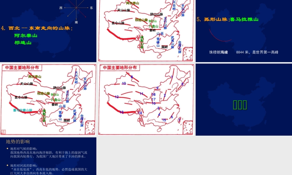 中国的自然环境 八年级地理上册第二章中国的自然环境第一节中国的地形 课件 八年级地理上册第二章中国的自然环境第一节中国的地形 课件