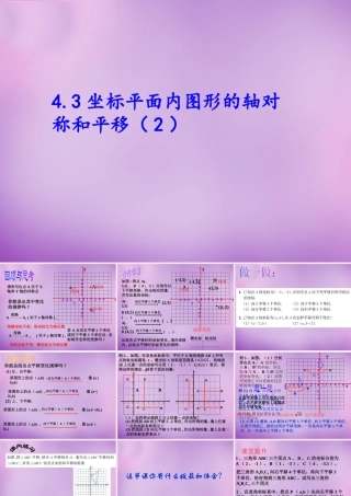 八年级数学上册 4.3 坐标平面内图形的轴对称和平移(二)课件 (新版)浙教版 课件