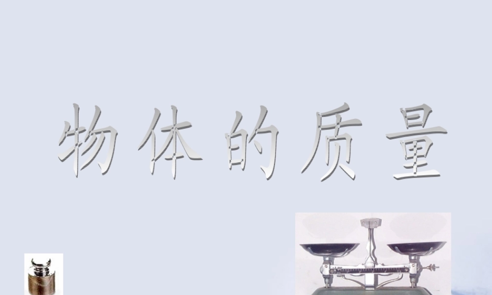 八年级物理上册 5.1物体的质量课件2 粤教沪版 课件