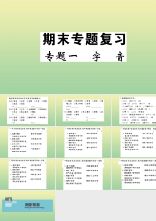 九年级语文上册 专题一 字音作业课件 新人教版 课件