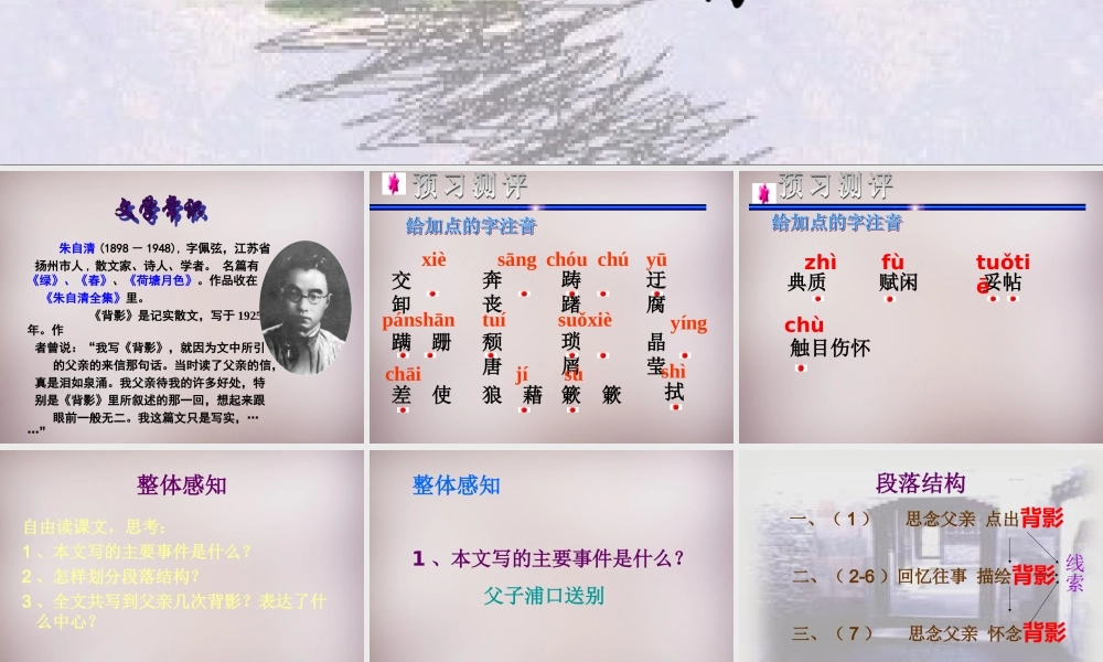 八年级语文上册 第7课(背影)课件2 新人教版 课件