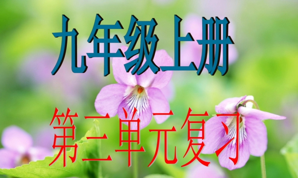 九年级语文上册第三单元复习课件