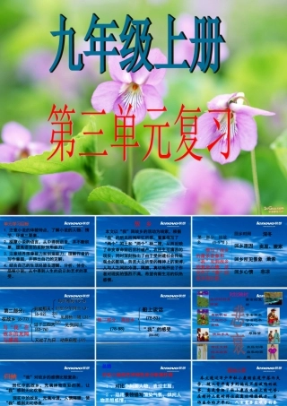 九年级语文上册第三单元复习课件