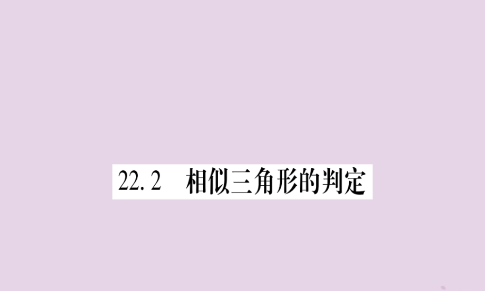九年级数学上册 第22章 相似形 222 相似三角形的判定 第1课时 平分线与相似三角形作业课件 (新版)沪科版 课件