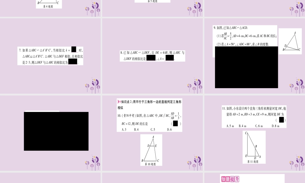 九年级数学上册 第22章 相似形 222 相似三角形的判定 第1课时 平分线与相似三角形作业课件 (新版)沪科版 课件