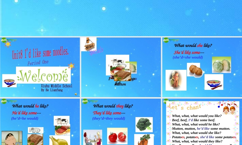 七年级英语下册 Unit8 I d like some noodles课件 人教新目标版 课件