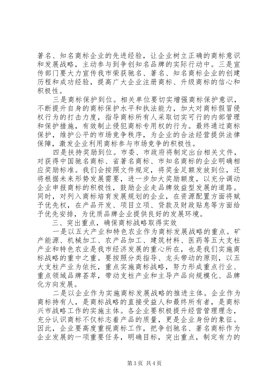 书记在商标战略大会发言_第3页