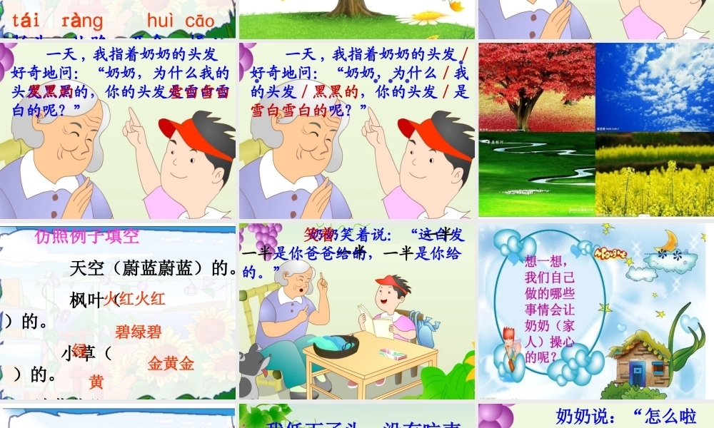 苏教版一年级下册《奶奶的白发》课件4