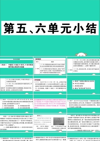 八年级历史下册 第五、六单元小结习题课件 新人教版 课件