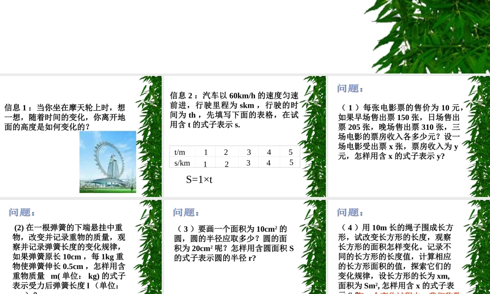 八年级数学 变量课件