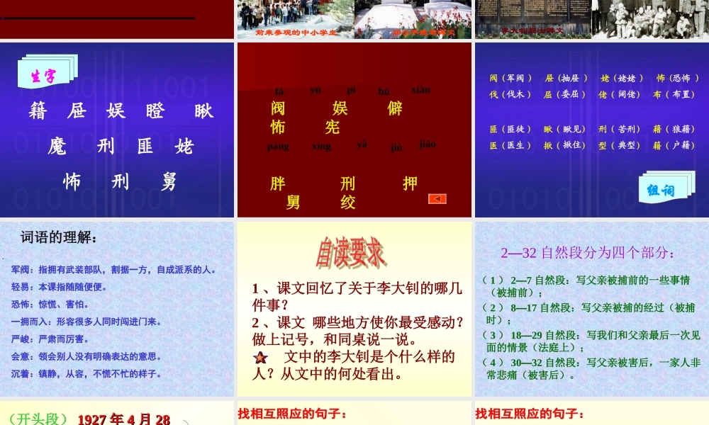 《十六年前的回忆》课件 (3)