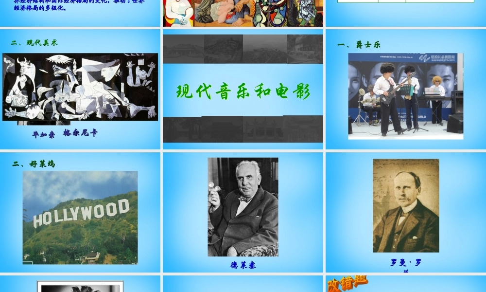 中考历史第一轮考点冲刺复习 九下 第八单元 现代科学技术和文化课件 新人教版 课件